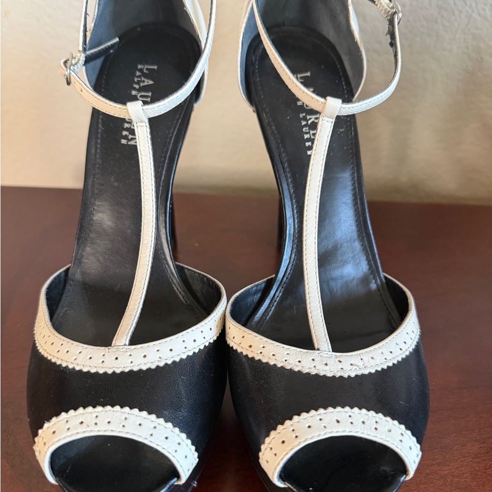 Ralph Lauren Black and White Women's Heels